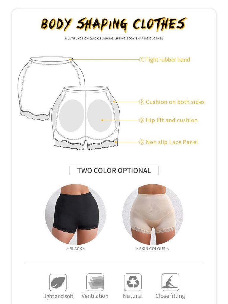 Women's Peach Lift Padded Panties: Plus Size Hip Shaper & Tummy Control
