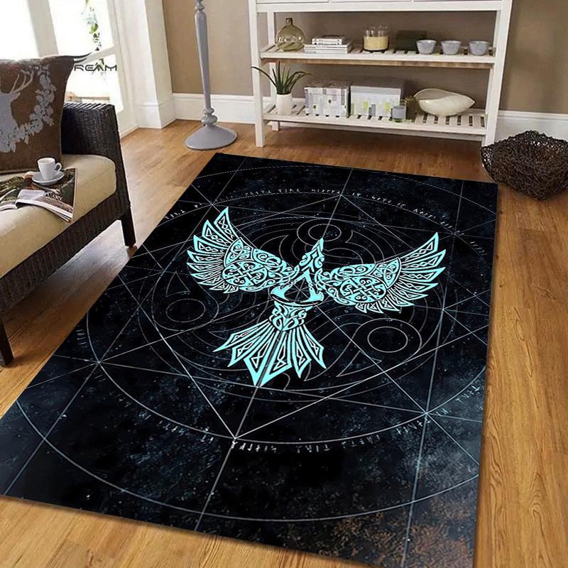 1pc Mysterious Phoenix Totem Print, Design Indoor Area Rug - Soft, Anti-Slip, and Durable Gaming Room Decor for Bedroom, Living Room