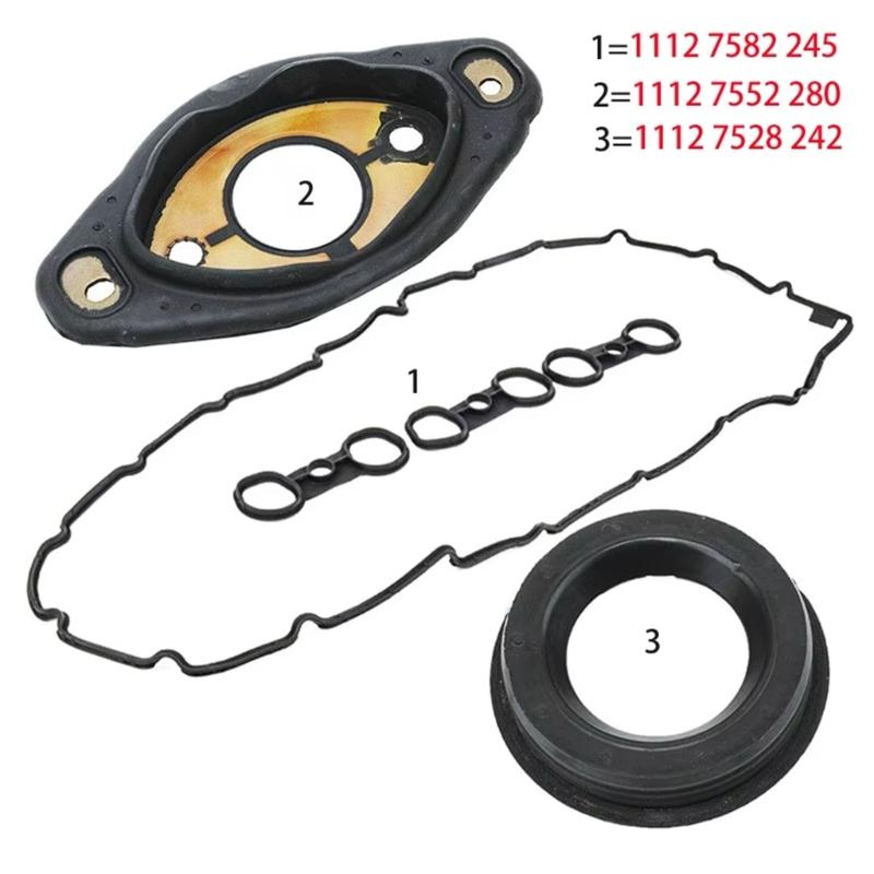 Engine Valves Cover Gasket Set 11127582245 11127552280 11127528242 for E87 E90 E92 E93 F10 E64 E63 Replacement Gasket
