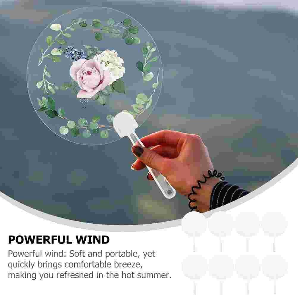 Round Hand Fan Transparent Blank Diy Fan Multi-functional Stage Performance Fan