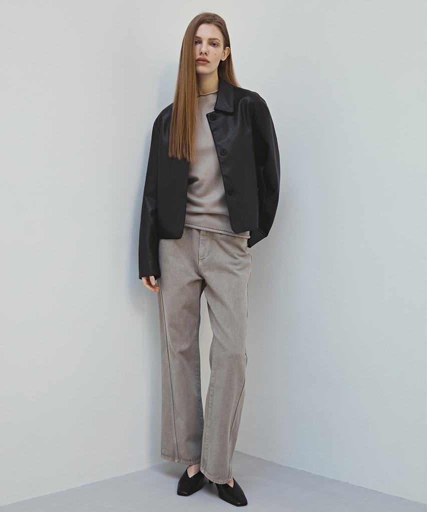 Leopeusaideuhwaiteulabel Twist Denim Pants Greige