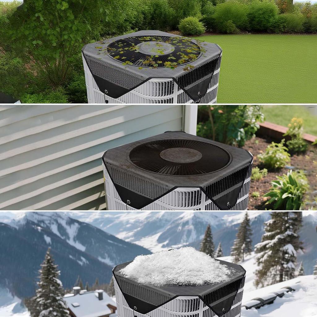 Air Conditioner Covers for Outside Units,36"/32"/28"/26" Central AC Cover, Top Universal Mesh Cover Defender for All Seasons