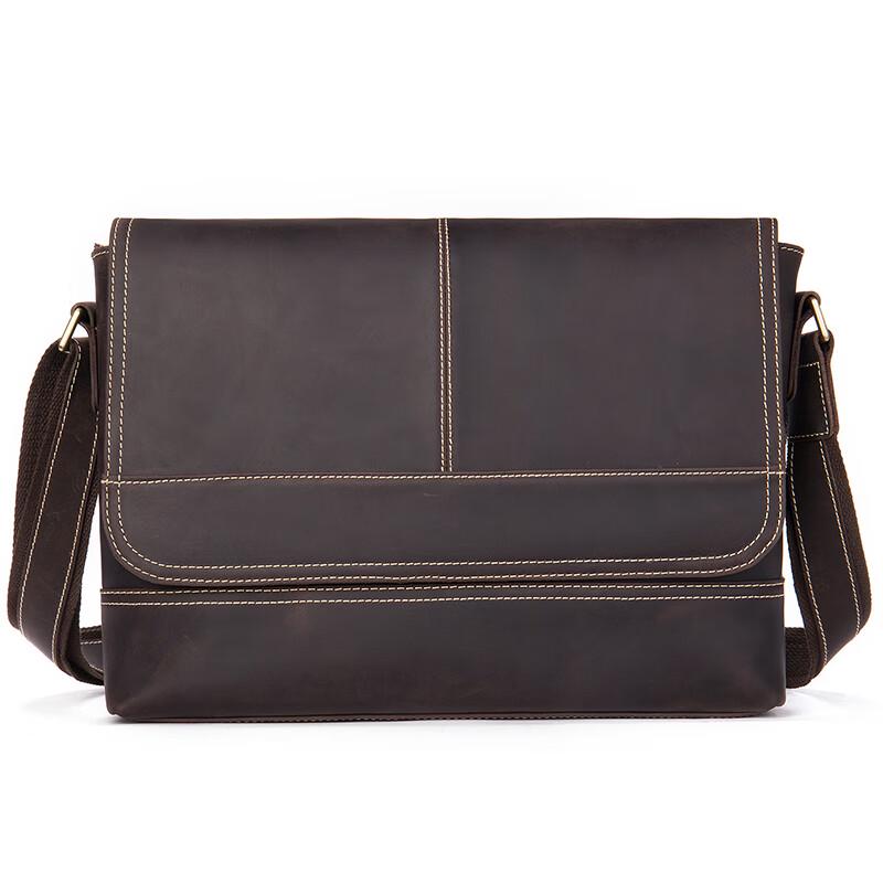 Мужская винтажная кожаная сумка-портфель через плечо Milin One Size