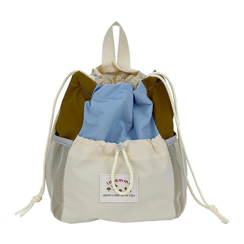 Минималистичная японская холщовая сумка для ланча с дышащей конструкцией для ежедневного использования бежевый