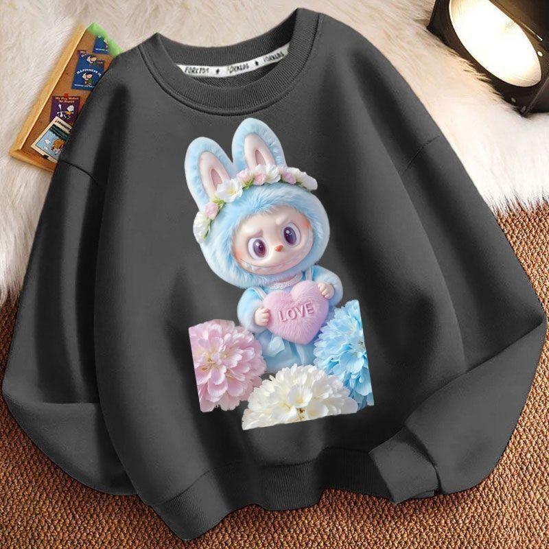 Children's Fashion Round-neck Hoodies, Long-sleeved Loose Hoodies for Boys and Girls In Spring and Autumn
