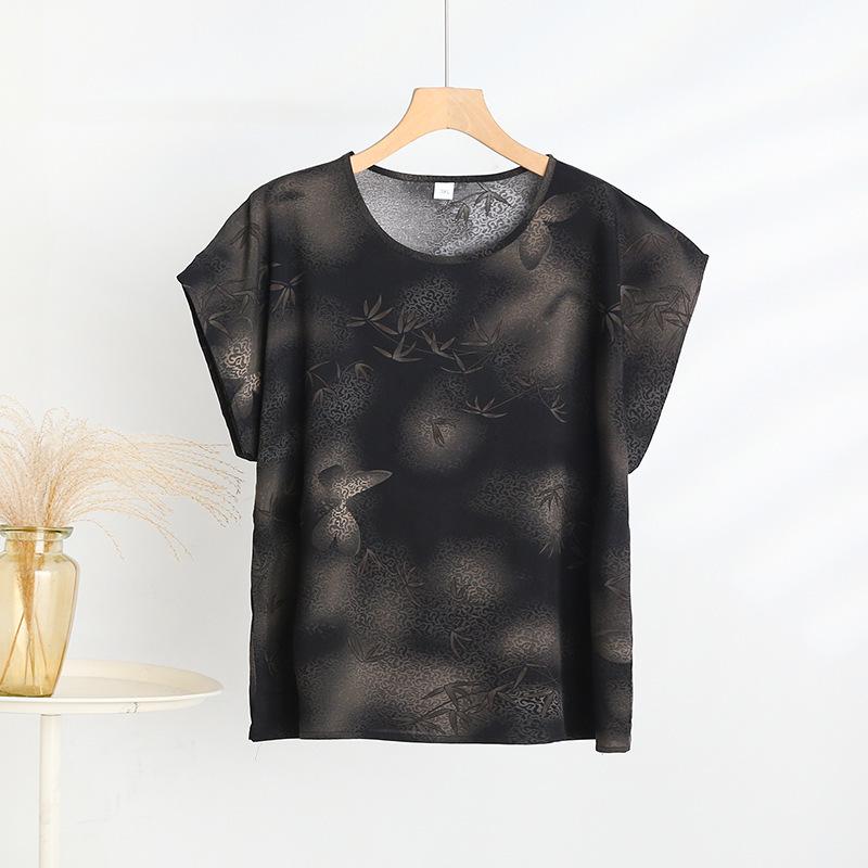

Elegant Cotton Jacquard Slimming Short-Sleeve T-Shirt for Women 5XL 145-165 kg