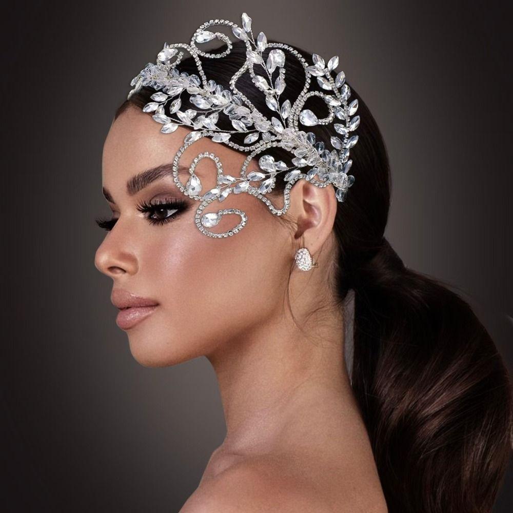 Handmade Bridal Headpiece Rhinestone Bridal Headband Elegant Hair Jewelry Wedding Day