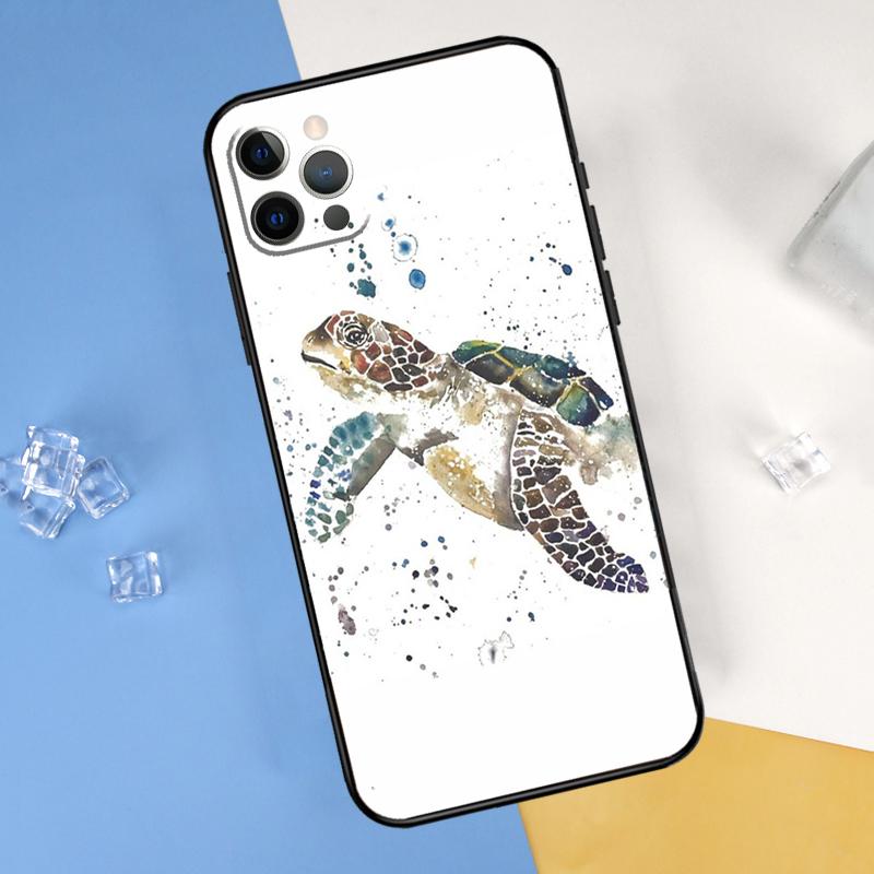 Ocean Sea Turtle Phone Case For iPhone 16 Pro Max 12 13 Mini 11 14 15 Pro Max XR 16 15 Plus 16e Cover Shell
