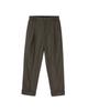 Sinkia Turn-Up Detail Belted Herringbone Trousers Taupe Grey