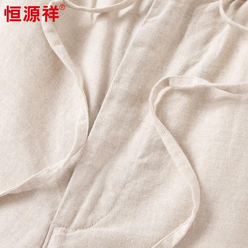 Hengyuanxiang Men's Chinese Style Linen Blend Cropped Pants HJ130