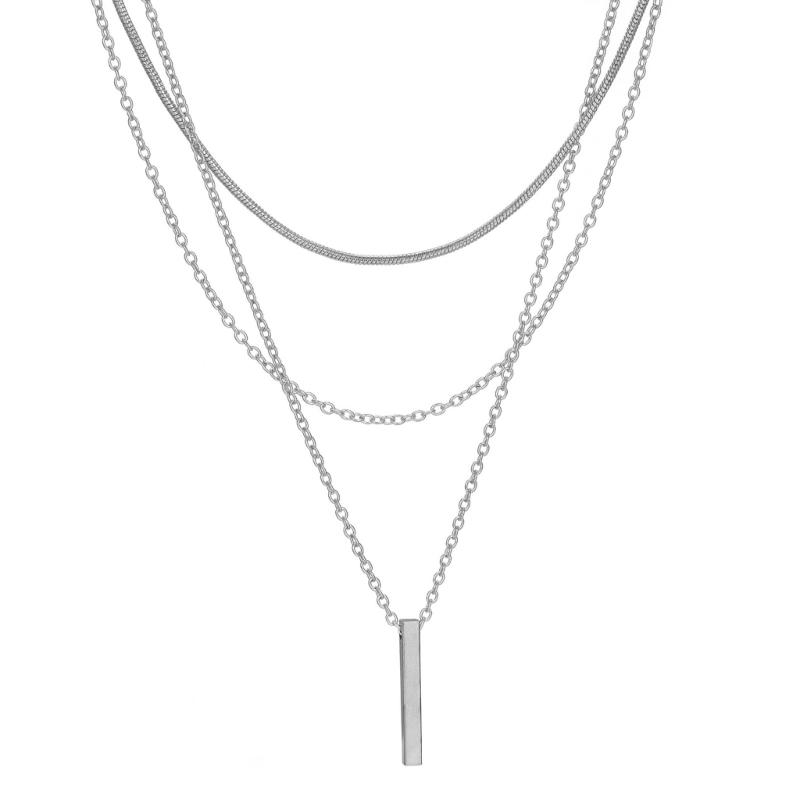 Multi Layer Necklace Stackable Designs Gold Silver Jewelry Lightweight Collarbone Chain Handmade Gift For Her