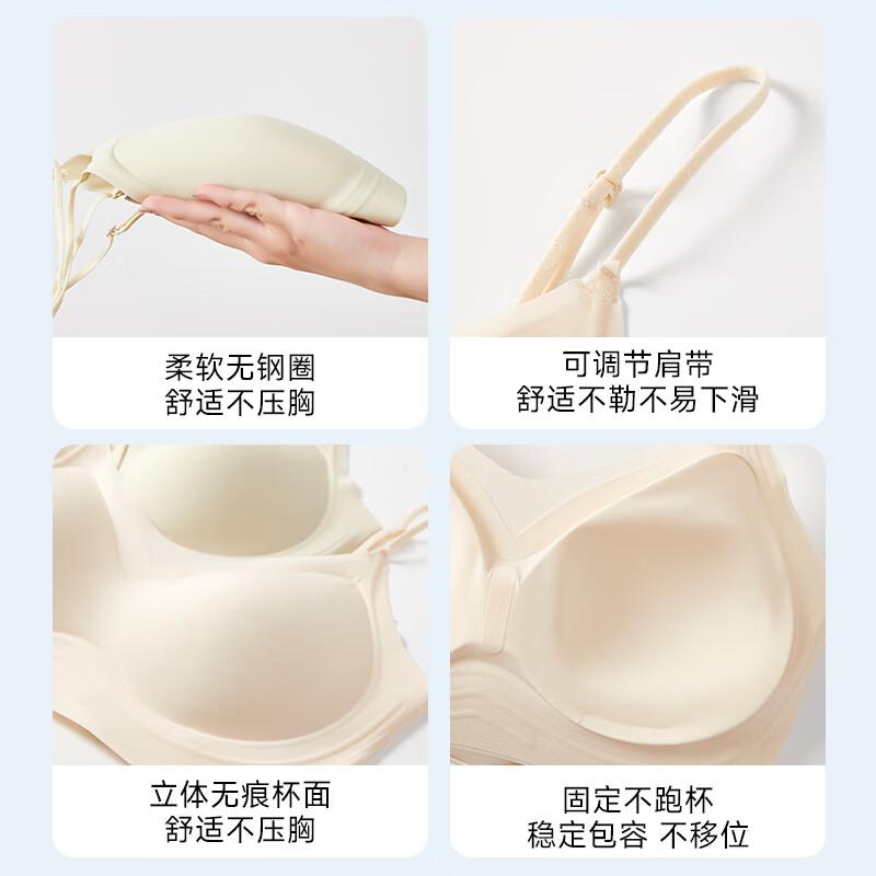 Ziyouxi Women's Summer Thin Bra, 7A Antibacterial Seamless Cool Invisible Thin Strap Sexy Backless Push-Up Anti-Sagging Bra