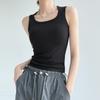 Cotton Sleeveless Tank Top With Wide Straps For Summer Yoga And Beach Wear