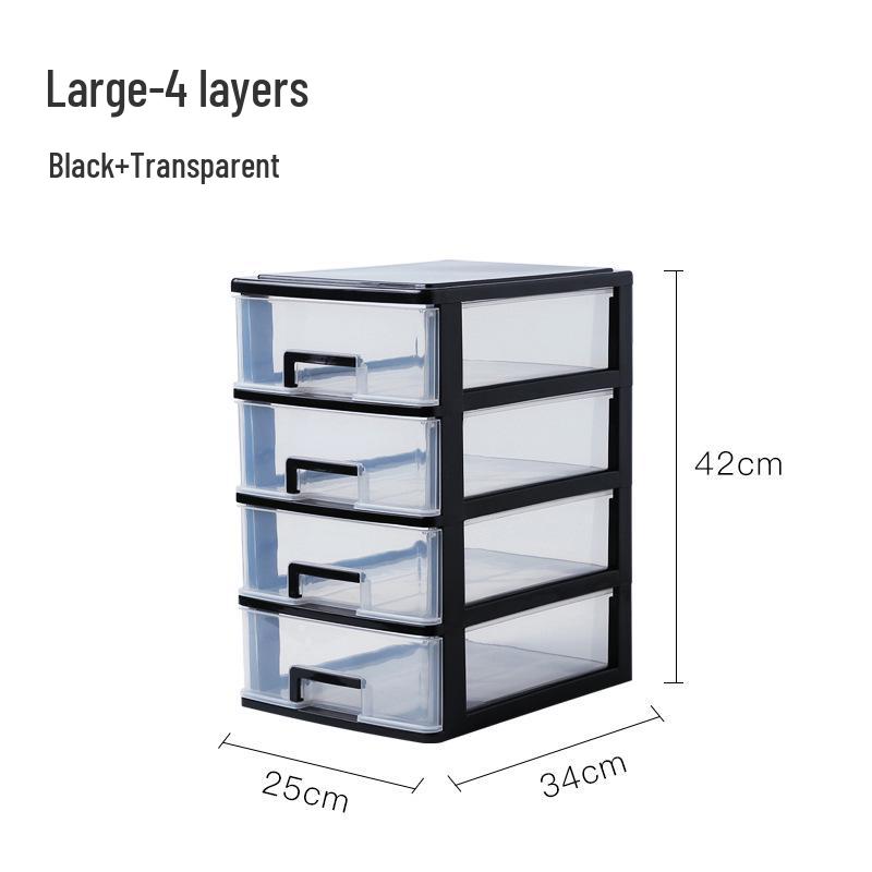 Transparent Multi-layer A4 Desktop Organizer: Simple Plastic Drawer-type Storage for Office Documents