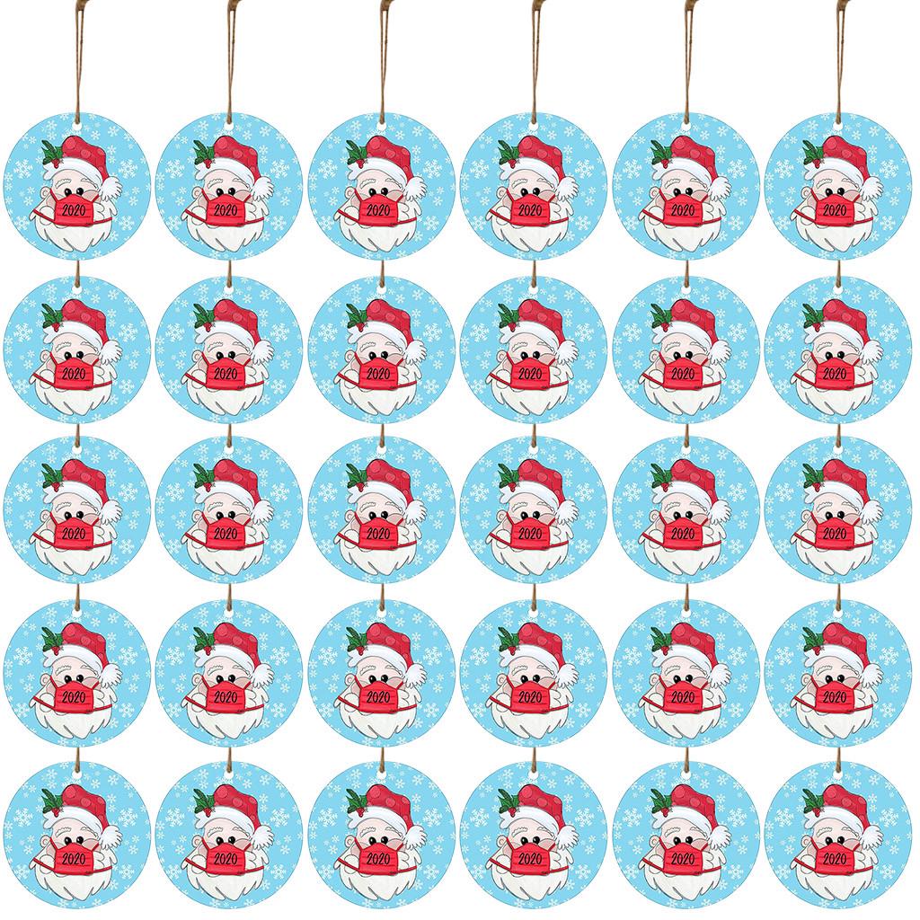 30PC 2020 Christmas Ornament Santa Wearing A Face Mask Decorate Christmas Tree