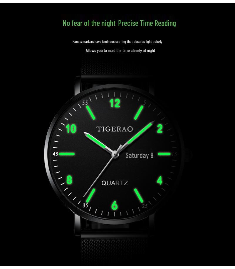 Ultra-thin Men's Trendy Mechanical & Quartz Waterproof Watch for Teenagers and Students