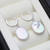 White Baroque Silver 925 Pearl Earrings For Women,Real Cultured Natural Freshwater Earrings Woman Pearl Wife Mother Gift Purple
