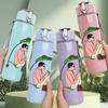 1PC Man Fishing Outdoor Scene 750ml Color Plastic Sports Water Bottle Leakproof Flip Straw Lid Suitable for Sports Office Home Use