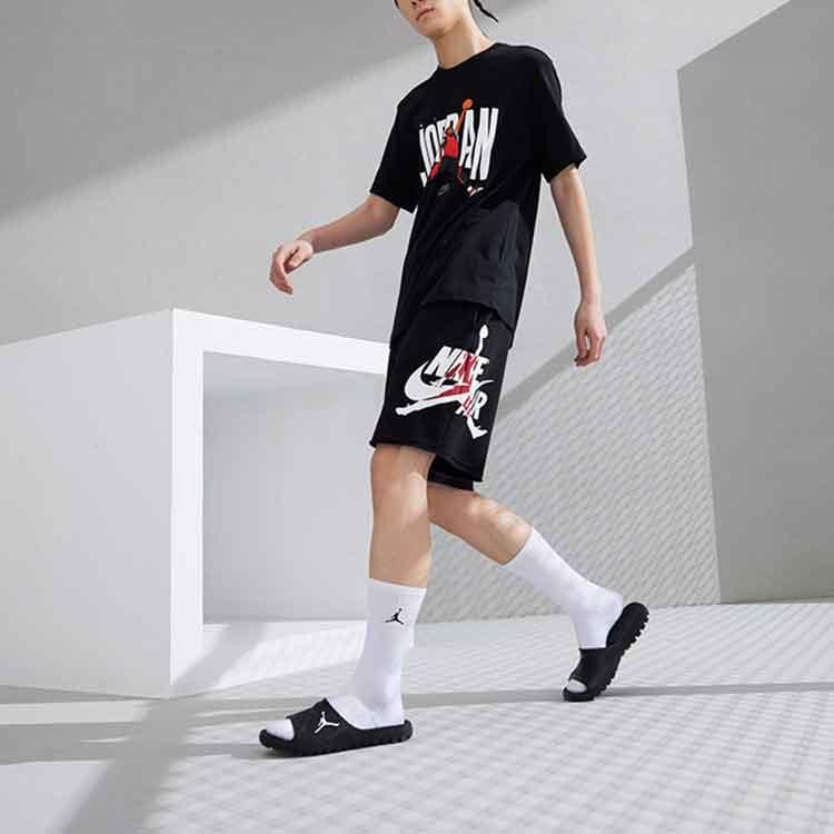 Air Jordan Jumpman Logo Printing Knit Basketball Sports Shorts Black Men's DH9509-010