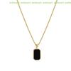 [C]Fashion Square Necklace For Women Korean Style Black Geometric Pendant Necklace Collar Neck Chain Charm Jewelry Party Gift