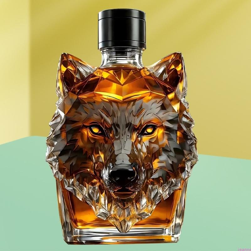 

Modern Wolf Head Bourbon Decanter Wine Dispenser Glass Bottle Bourbon Decanter For Gifting and Wine Flavor Enhancement CN