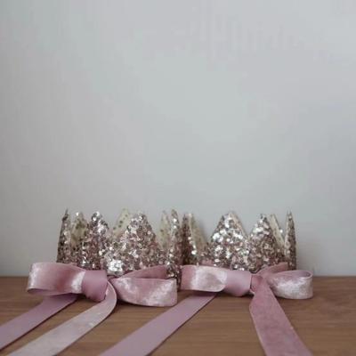 Fermacapelli a Corona Scintillante per Festa di Compleanno Bambini Accessori Foto Natale Fascia da Principessa Glitter Accessori Fotografia Neonato
