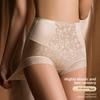 Ladies Spring and Autumn New Style Palace Flowers High Waist Abdominal Lift Hip Close Skin Without Trace Naked Sense Briefs