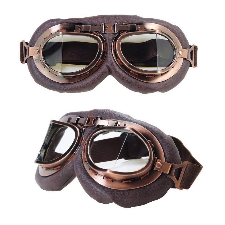 Vintage Style Riding Goggles With Pc Frame And Colored Lens For Motorcycle Enthusiasts