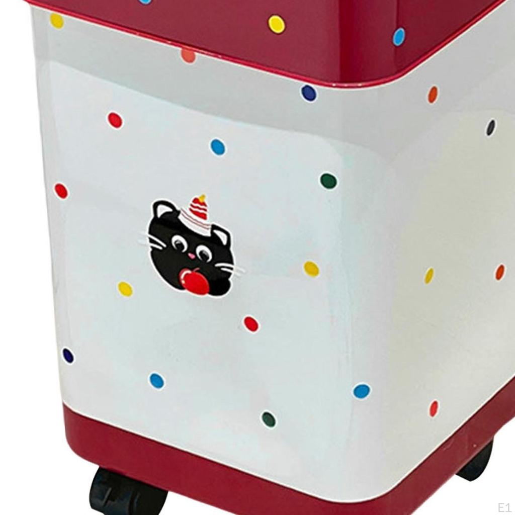 Kitchen Trash Can with Wheels Rolling Garbage Bin Wastebasket for Office