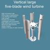 Vertical axis five blade wind turbine three-phase permanent magnet generator model windmill