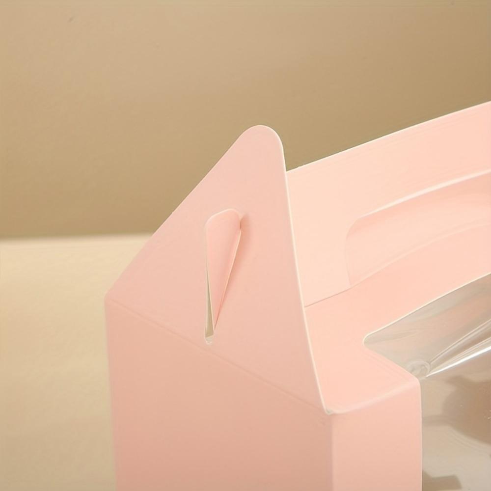 18pcs Cake Boxes Leak Proof Cake Produce Box with Lid Handle and Clear Window Gift Packing Box Portable Cake Sealed Box for Home Kitchen and Bakery