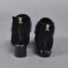 Round-headed mink hair women's short boots autumn and winter new flat-bottomed black sheepskin fur shoes women's shoes velvet leather boots