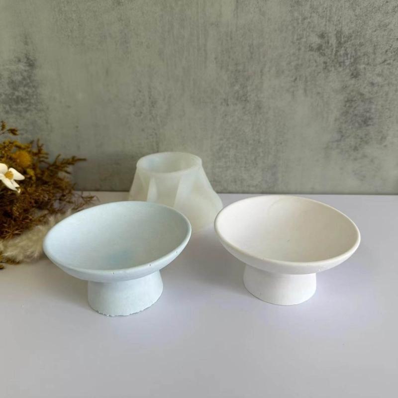 Round Fruit Storage Tray Mold Round Dish Mold Home Decoration Silicone Mold for Resin Concrete Cement Tray DIY Durable