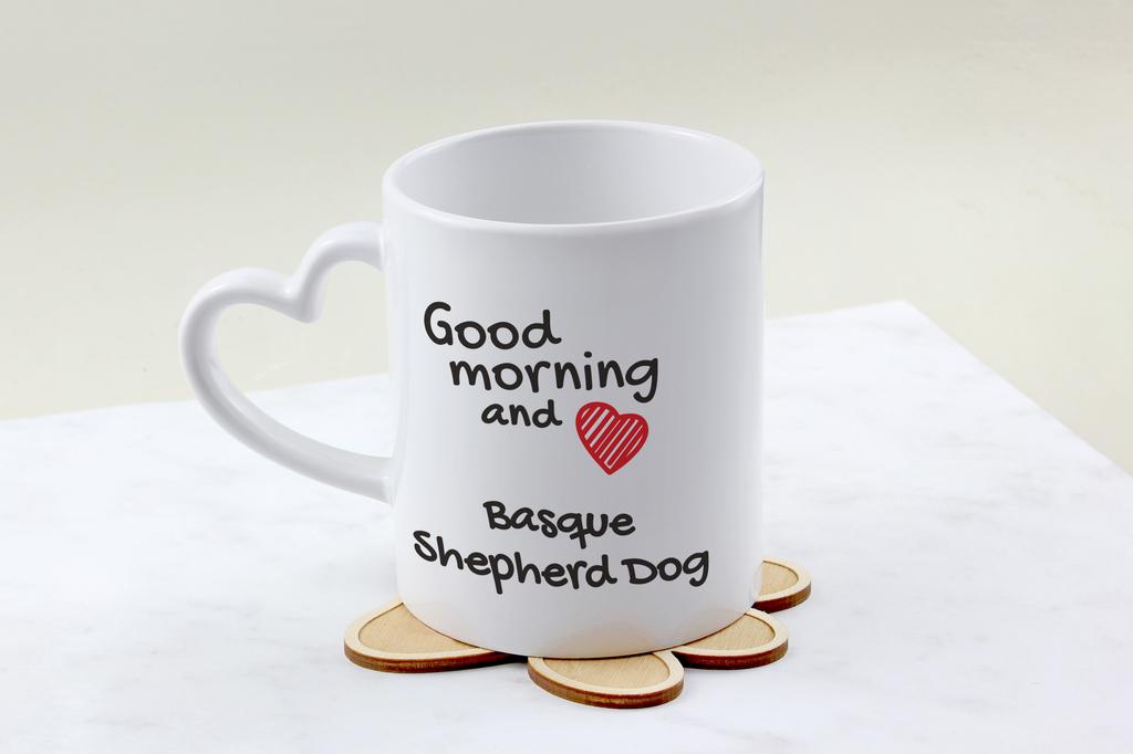 Basque Shepherd Dog, Basque Sheepdog - Cup with a Dog, Adorable Cup with a Heart-shaped Handle, Universal Gift from the Art-Dog Brand