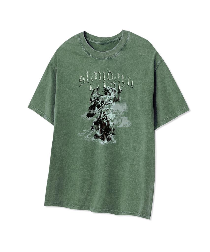 STANDARDERROR 87-Stan325 Heavenly Guard Crack Pigment Short Sleeve T-Shirt (4 Colors)