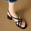 Women's Shoes Summer New Elegant Large Size Mid Heels Sandals Outside Comfortable Soft Soled Open Toe Women Sandals