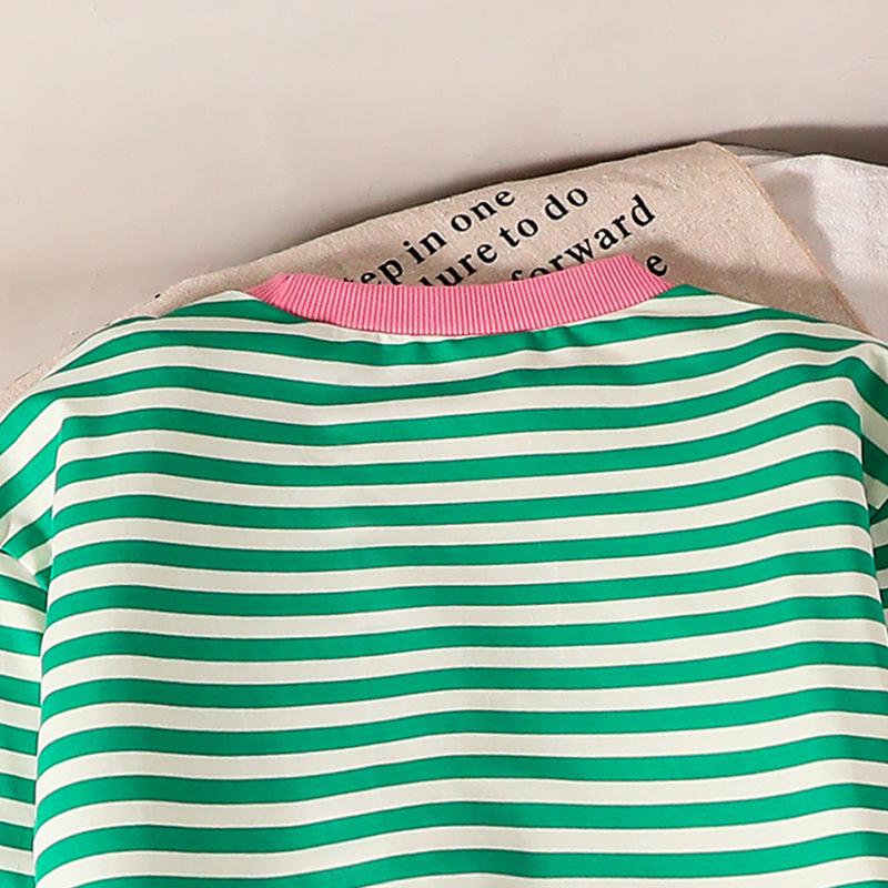 Girls' Striped Long Sleeve Hoodie & Pants Set – Spring 2026 Fashion