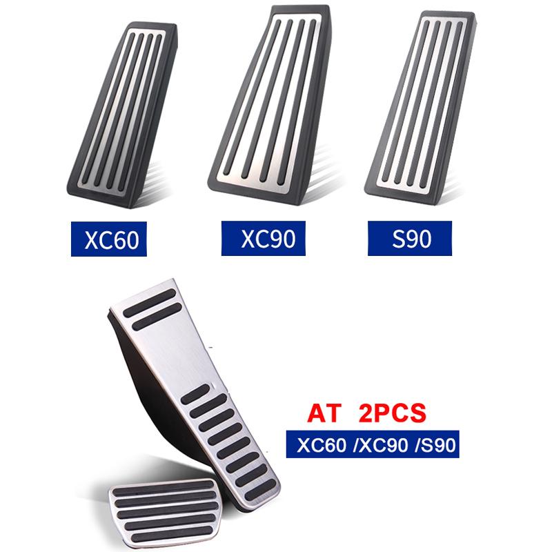 Für Volvo XC60 XC90 S90 V90 2018 – Edelstahl Auto Gaspedal Kraftstoffpedal Bremse Fußstütze Pedale Abdeckung Zubehör