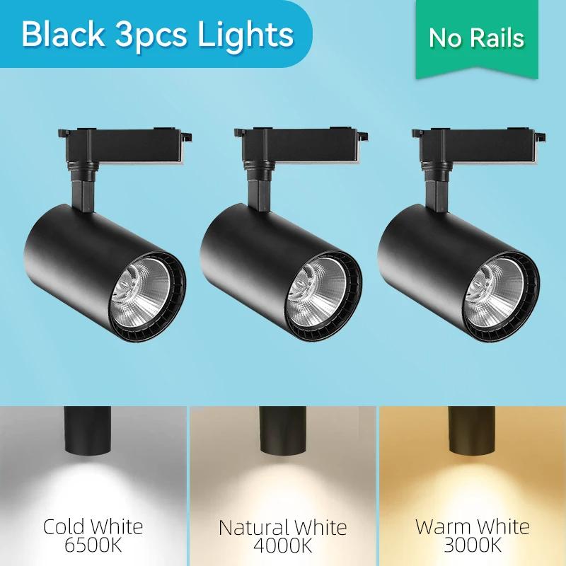 Spot Led Track Light 220V Ceiling Light COB Spotlight Rail Lamp Fixture for Living Room Clothing Store Full Set Track Lighting