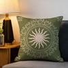 Boho Green Floral Mandala Cushion Cover Peach Skin Retro Sun Throw Pillow Case For Living Room Sofa Bed Couch Home Decor Indoors