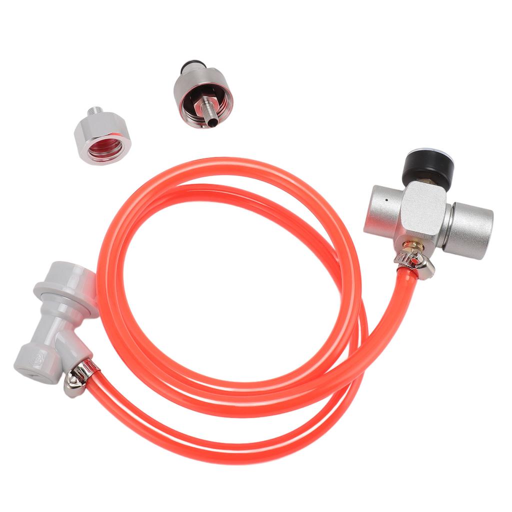 Automatischer Mini-Fassregler aus Edelstahl für Kaffee- und Limonadenfässer mit CO2-Druckregler (1 m rot)