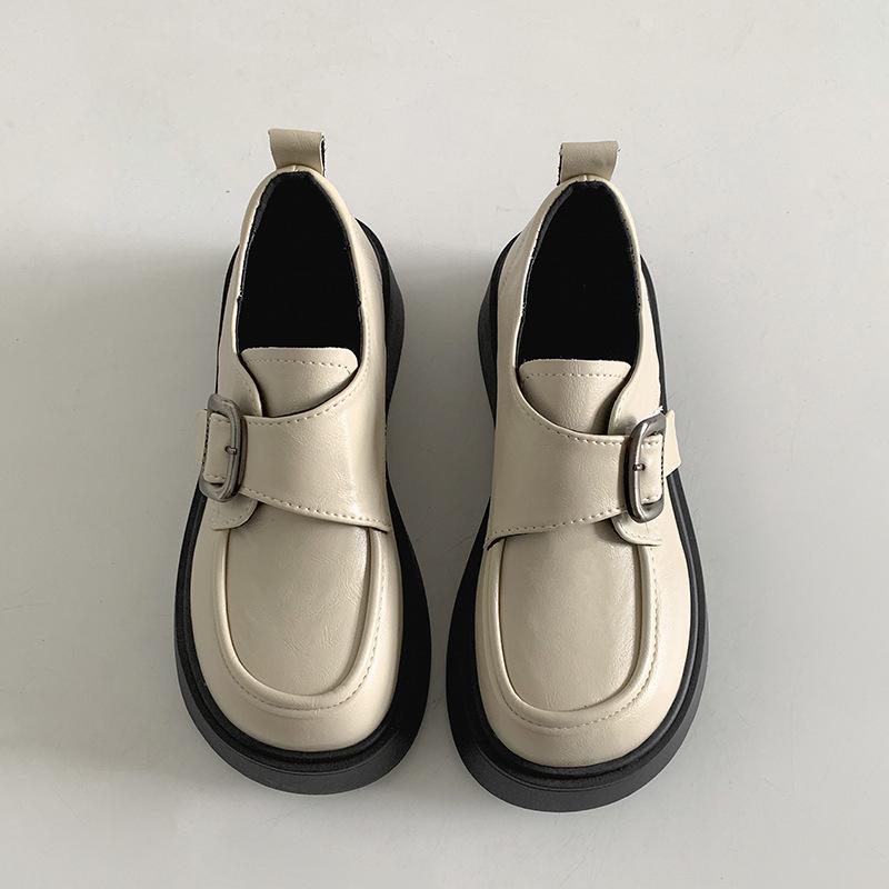 Fashion commuter retro British style platform small leather shoes women's 2025 new spring and autumn versatile heightening love single shoes