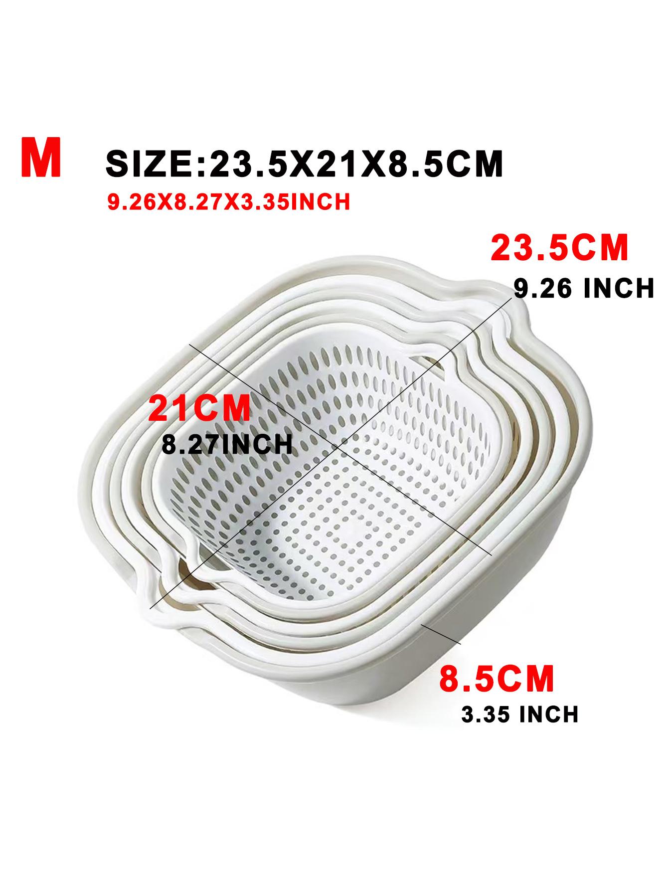 

6шт/комплект СІРИЙ Подвійний дренажний кошик для зберігання Дренажний кошик Миска для миття фруктів і овочів Друшляк Кошики Тримач Інструмент для кухонного ситечка сірий