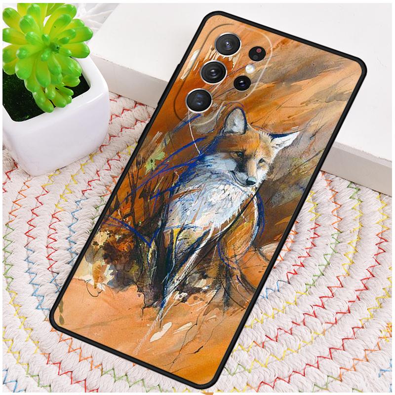 Fox Art Phone Case for Samsung Galaxy note 10 pro S26 Ultra S23 S24 FE S25 S21 S22 PLUS shockproof Cove