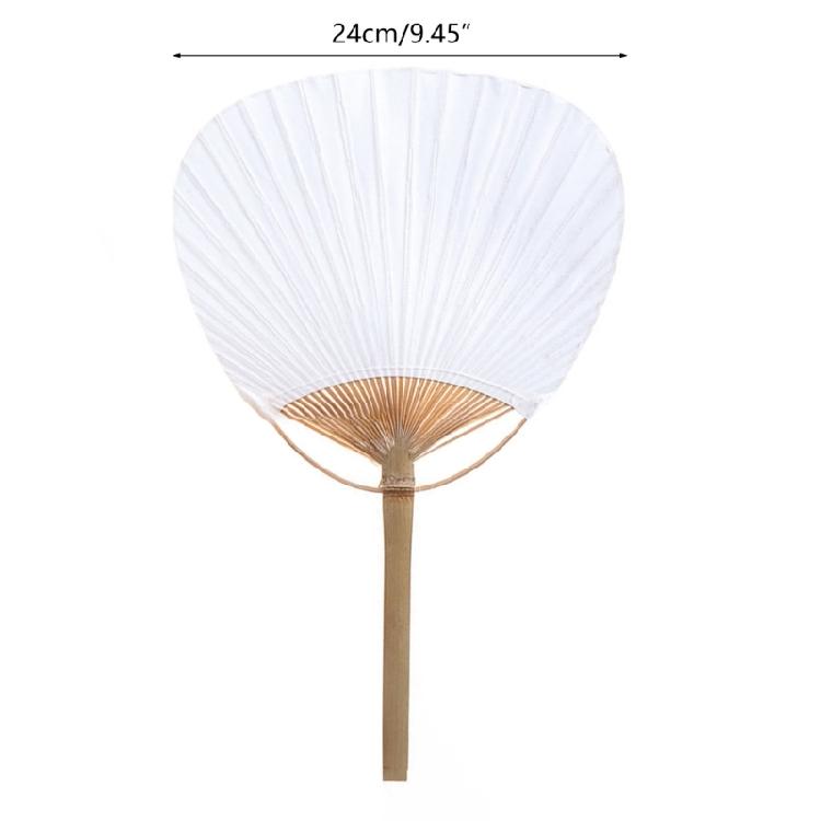 DIY Blank Paper Fan Bamboo Handle Children's Hand Painting Double sided Round Fan Art Material Fan  1PC