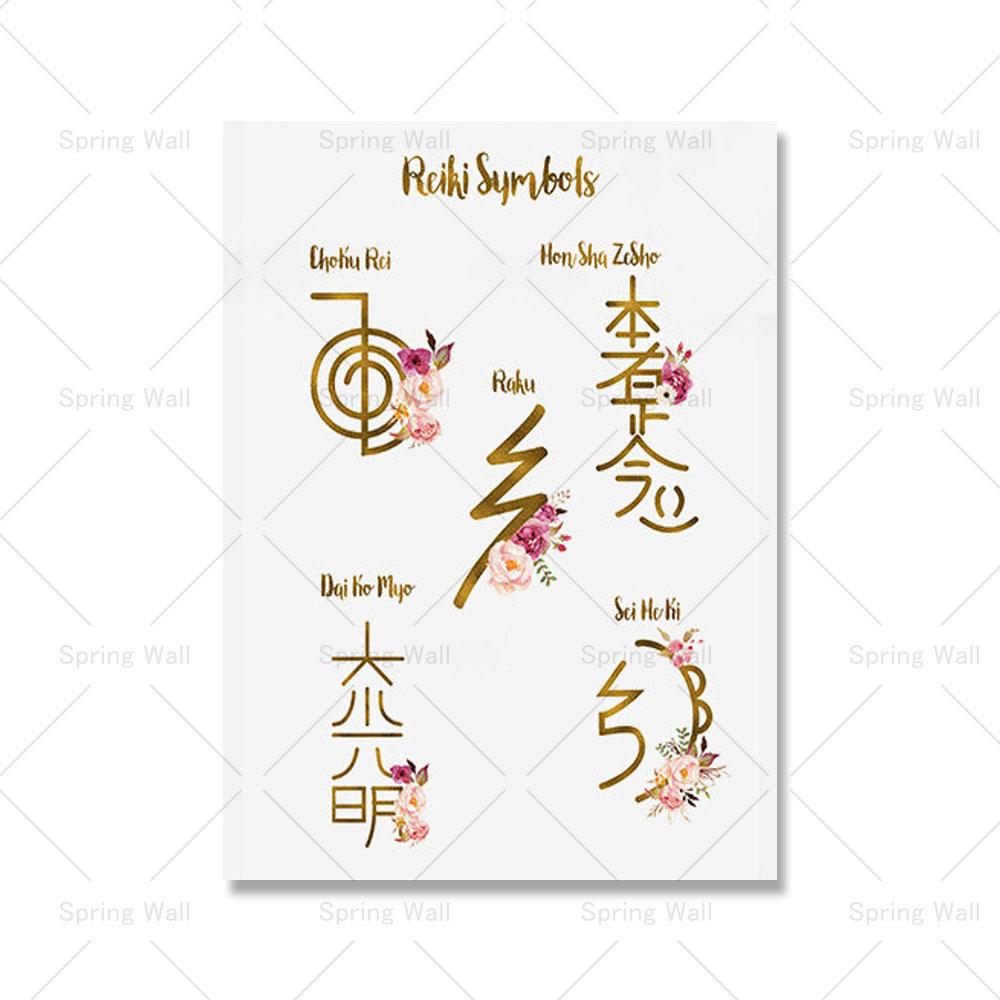 

Скандинавские символы Рейки, постер, вдохновляющий духовный праническое исцеление, холст, картина, современная настенная картина, гостиная, домашний декор 21x30cm No Framed