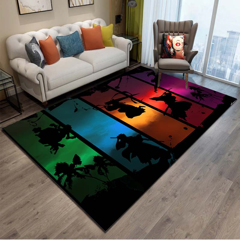 15 Größen Anime Bleach Cartoon Bereichsteppich Groß, Teppich für Wohnzimmer Schlafzimmer Sofa Fußmatte Dekoration, Kinder Spiel Rutschfeste Bodenmatte