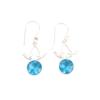 Natural Swiss Blue Topaz 925 Sterling Silver Handmade Drop/Dangle Earrings 1.63" EE-152-2