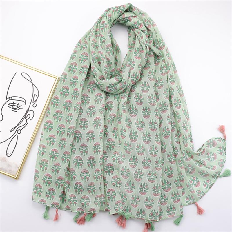 Autumn Fashion Ink Painting Floral Tassel Viscose Shawl Scarf Lady High Quality Wrap Pashmina Stole Bufandas Muslim Hijab Sjaal
