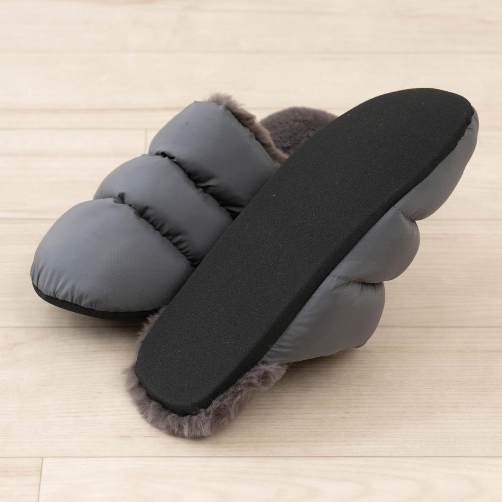 Senko Taffeta Boa Soft 23cm S.D.S Slippers, Gray,